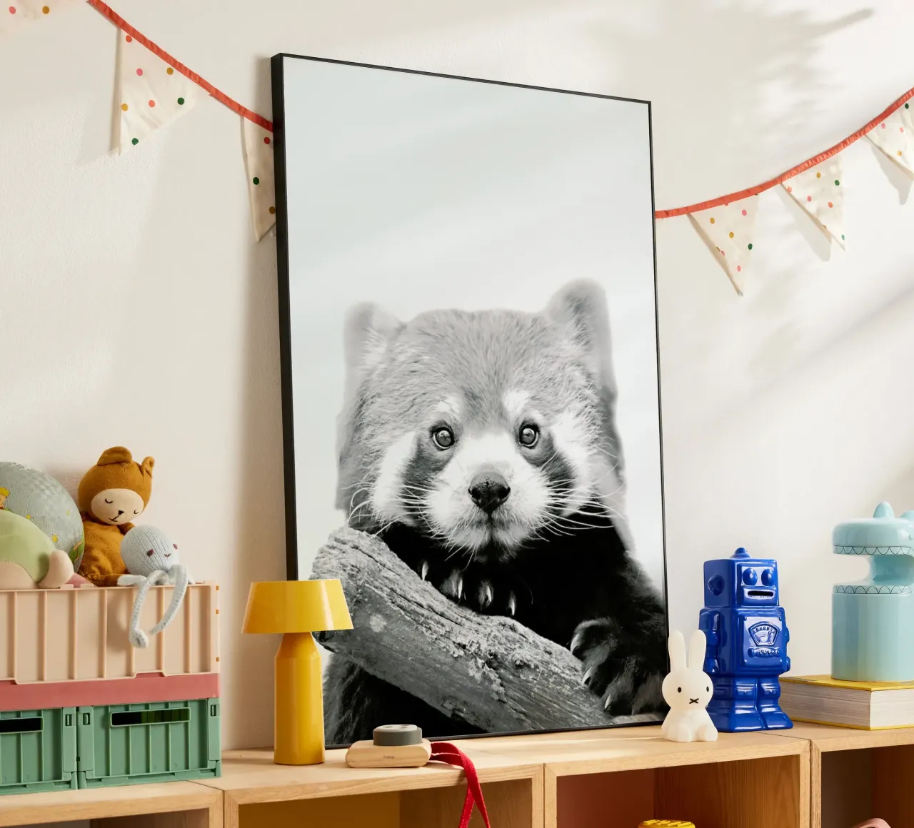 Panda rosso alluminio dibond da Monika Strigel