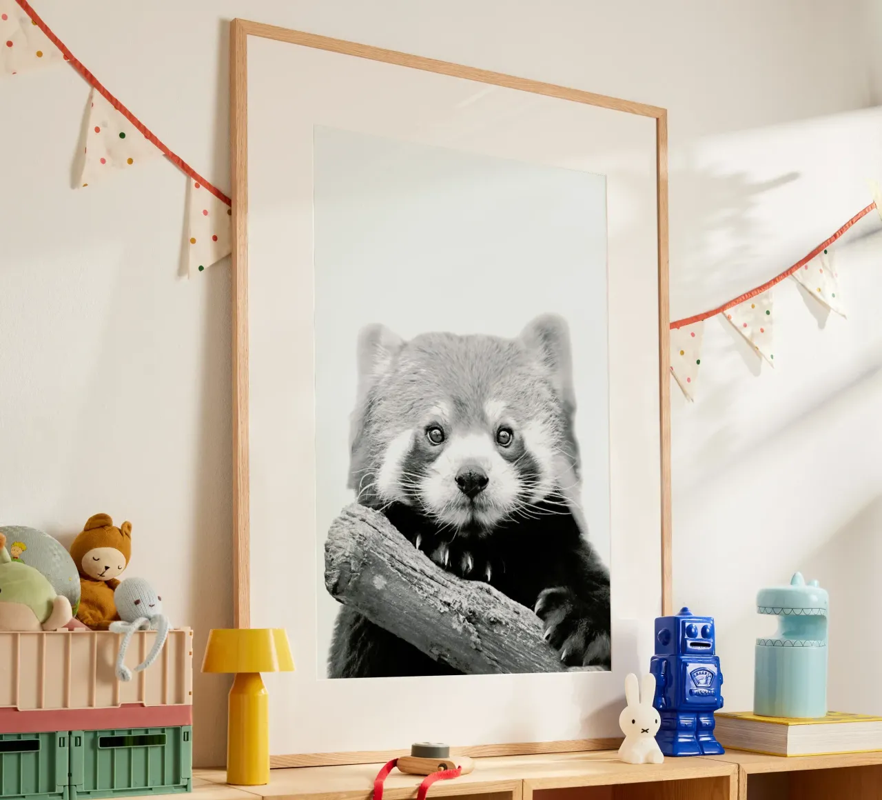 Panda rosso poster da Monika Strigel