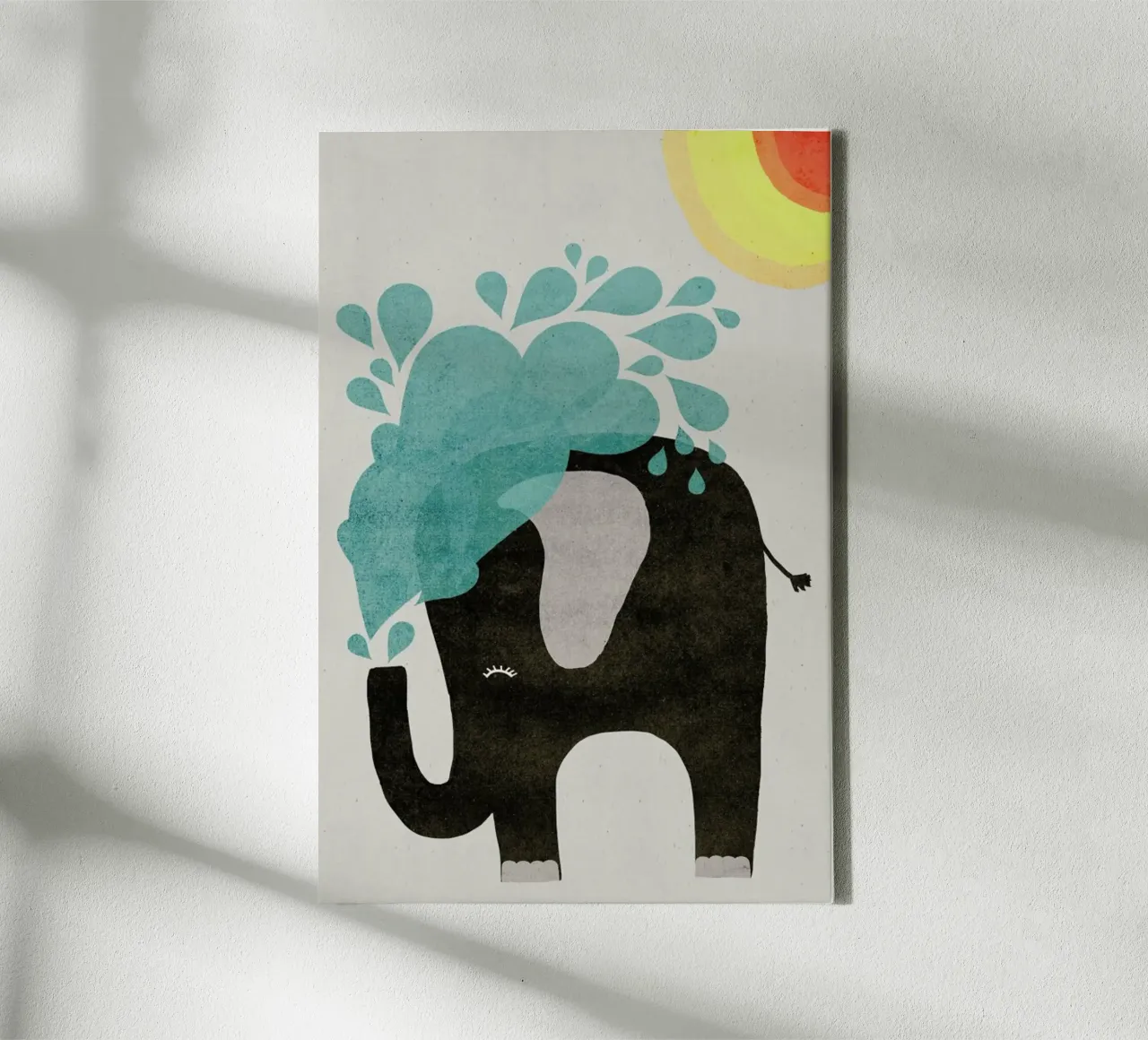 Funny Elephant 2 tela con Cornice a cassetta da treechild