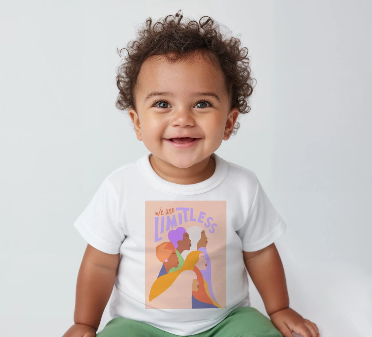 Journée internationale de la femme - Girl power "We are limitless" (Nous sommes illimitées) t-shirt pour bébé de Dominique Vari