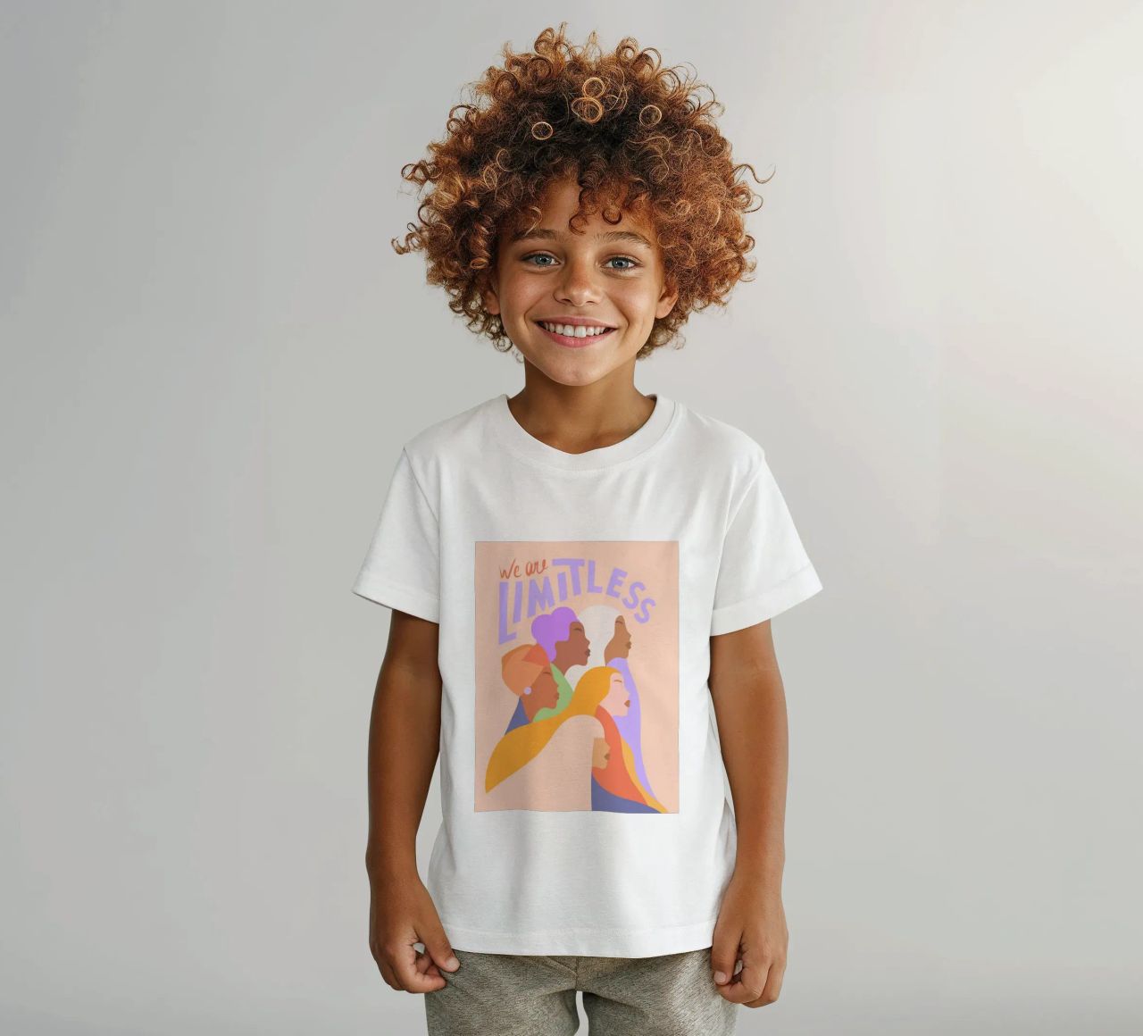 Journée internationale de la femme - Girl power "We are limitless" (Nous sommes illimitées) t-shirt enfant de Dominique Vari