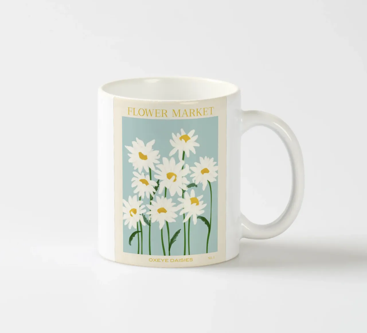 Mercato dei fiori - Margherite dall'occhio di bue tazza in ceramica da Gale Switzer