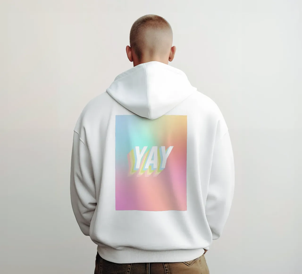 YAY Pastello Candy Arcobaleno Gradiente felpa con cappuccio da Dominique Vari Words