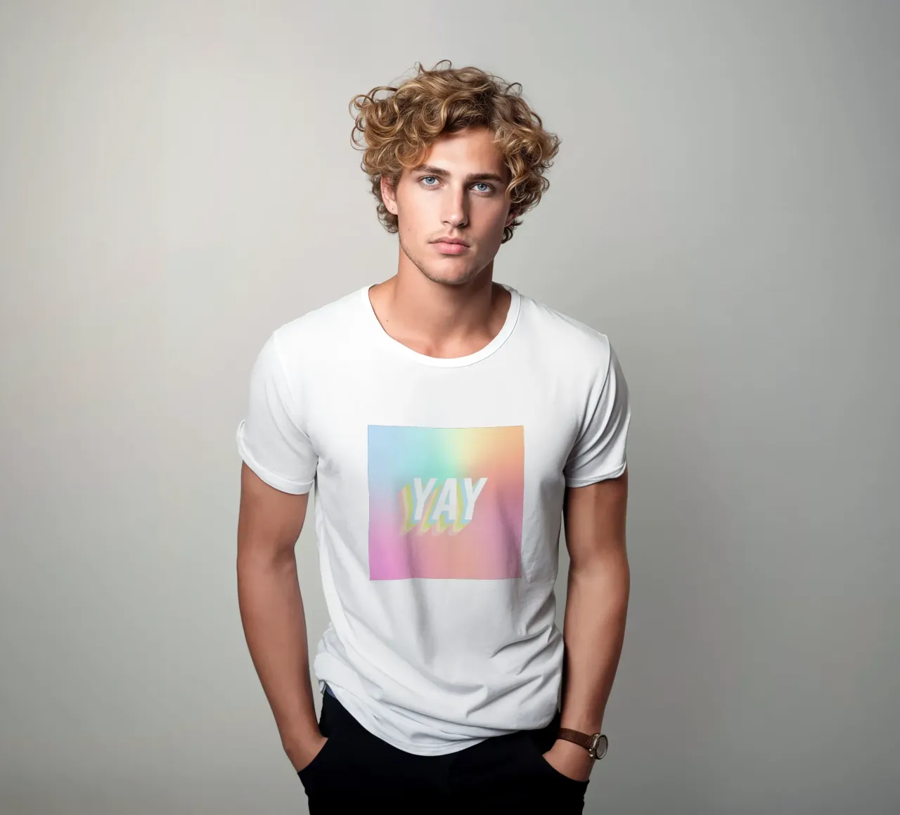 YAY Pastello Candy Arcobaleno Gradiente t-shirt da Dominique Vari Words