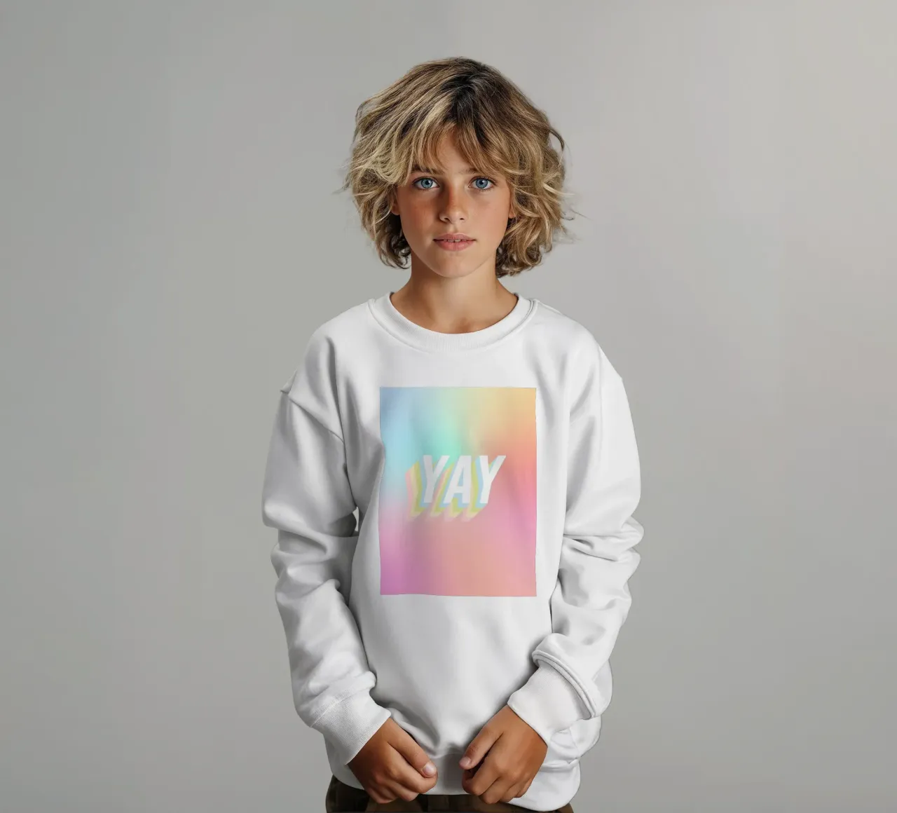 YAY Pastello Candy Arcobaleno Gradiente felpa bambino da Dominique Vari Words