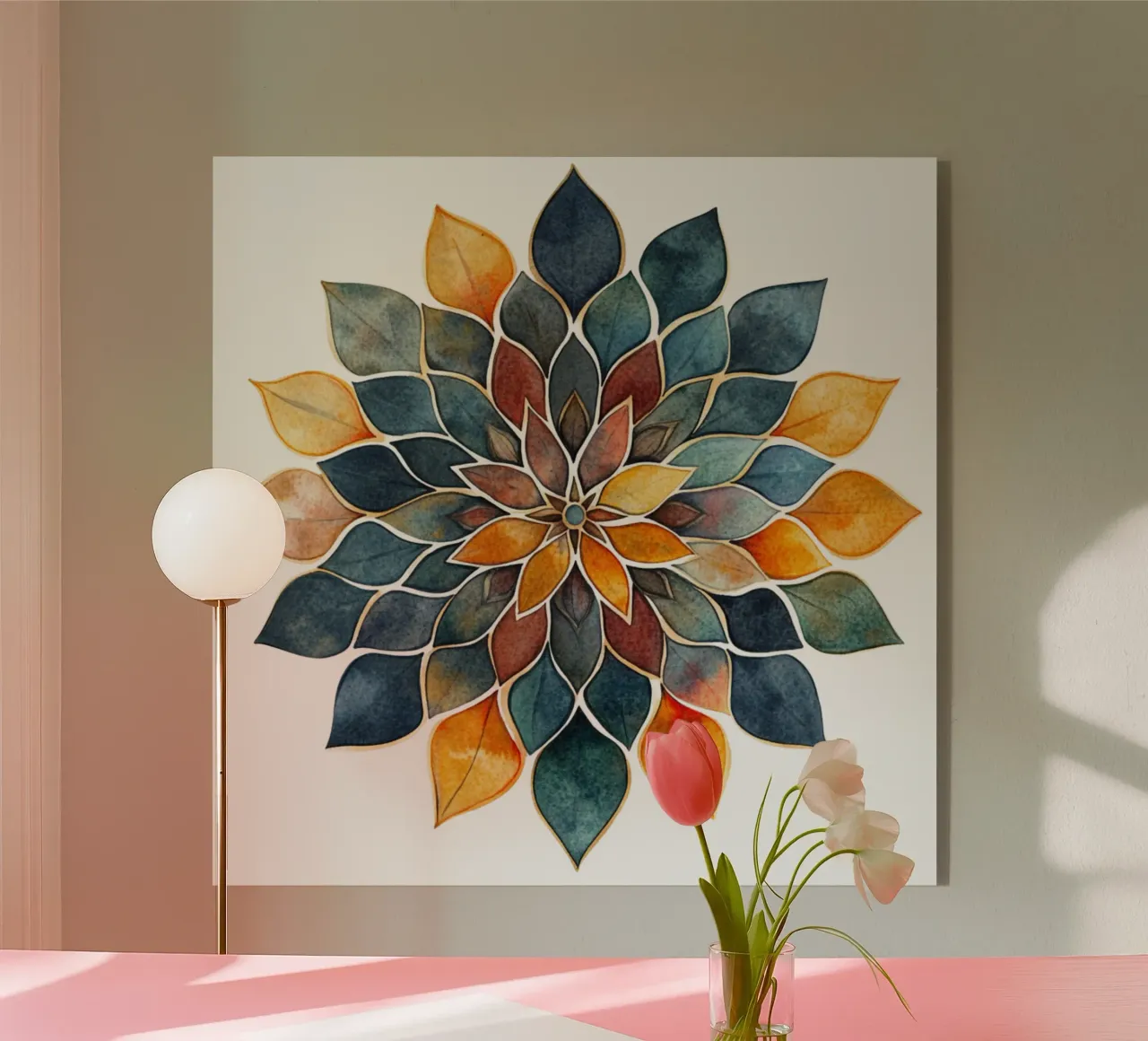 Aquarell Erdiges Mandala Acryl-Glas von Spiritual Touch