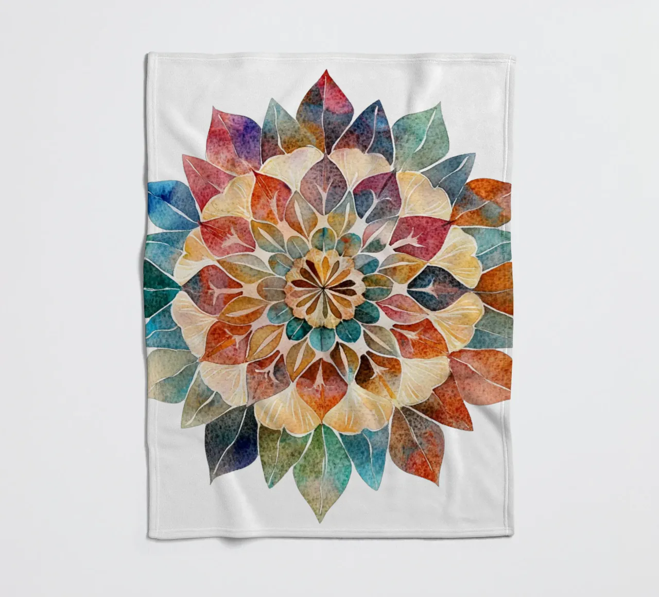 Mandala terrestre ad acquerello coperta in pile da Spiritual Touch
