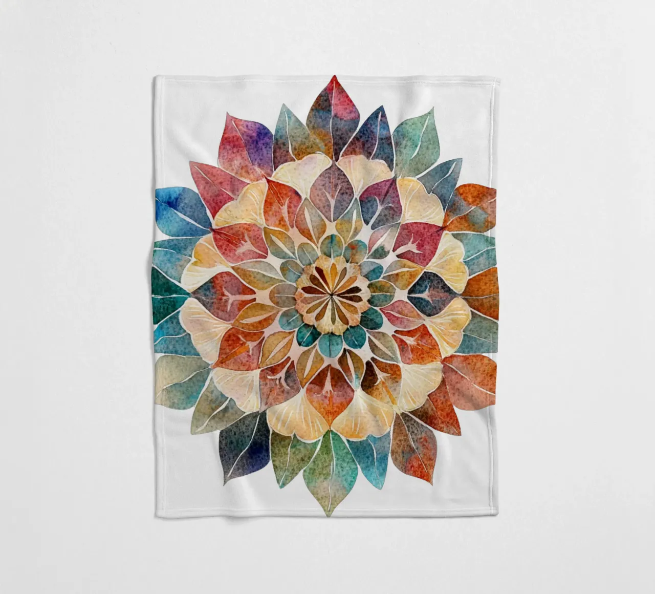 Mandala terrestre ad acquerello coperta in pile da Spiritual Touch