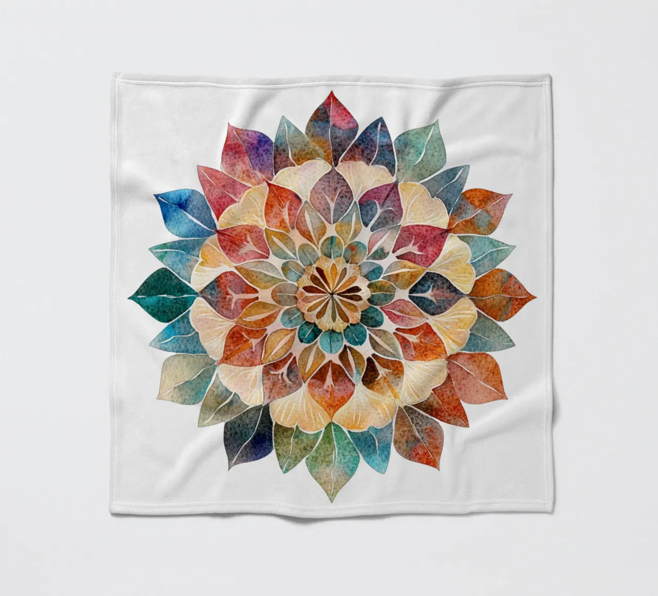 Mandala terrestre ad acquerello coperta in pile da Spiritual Touch
