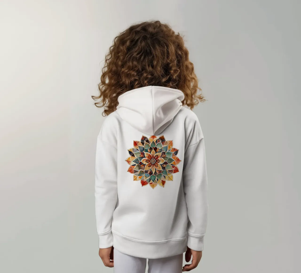 Mandala terrestre ad acquerello felpa bambino con cappuccio da Spiritual Touch