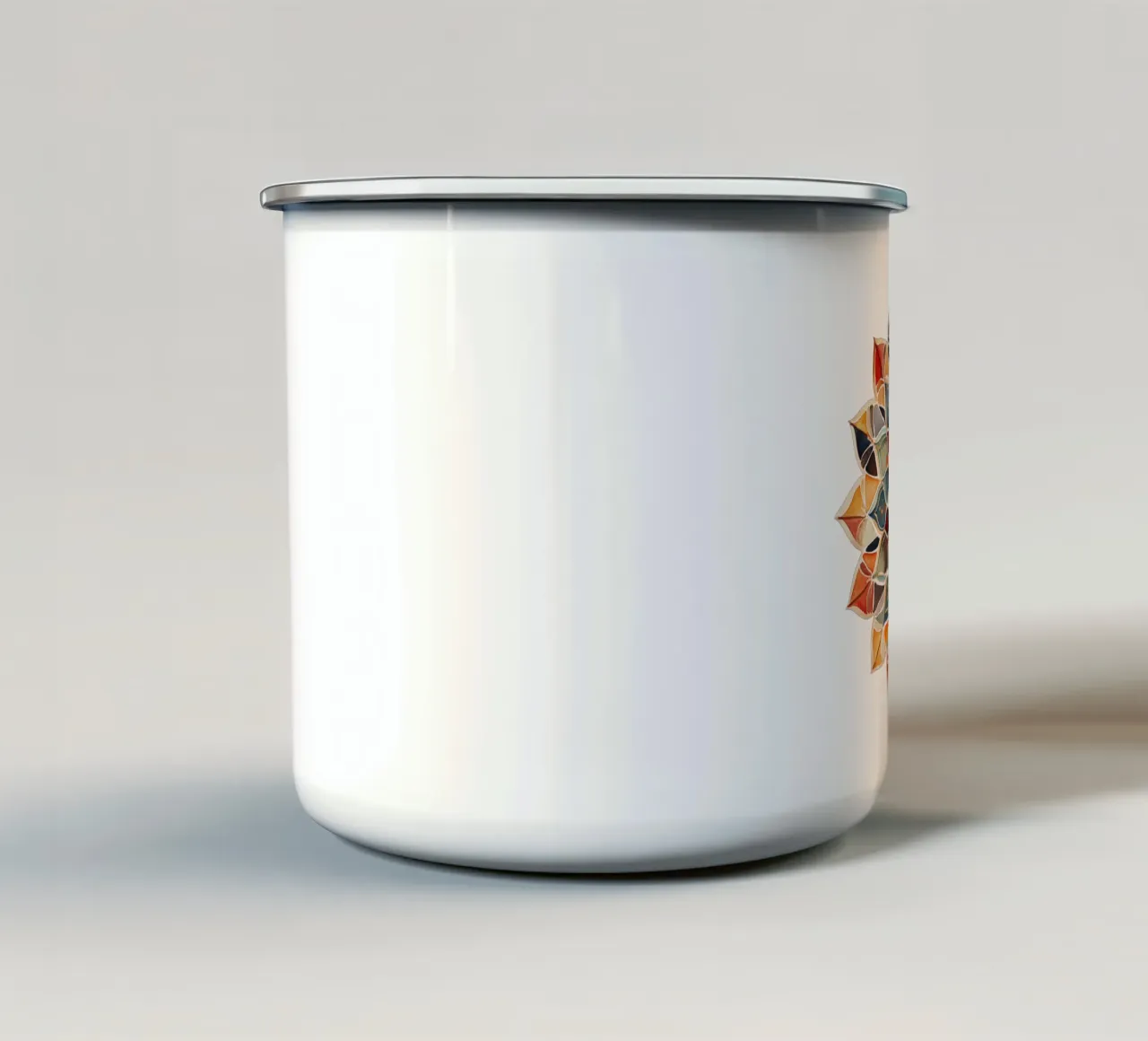 Mandala terrestre ad acquerello tazza in smalto da Spiritual Touch