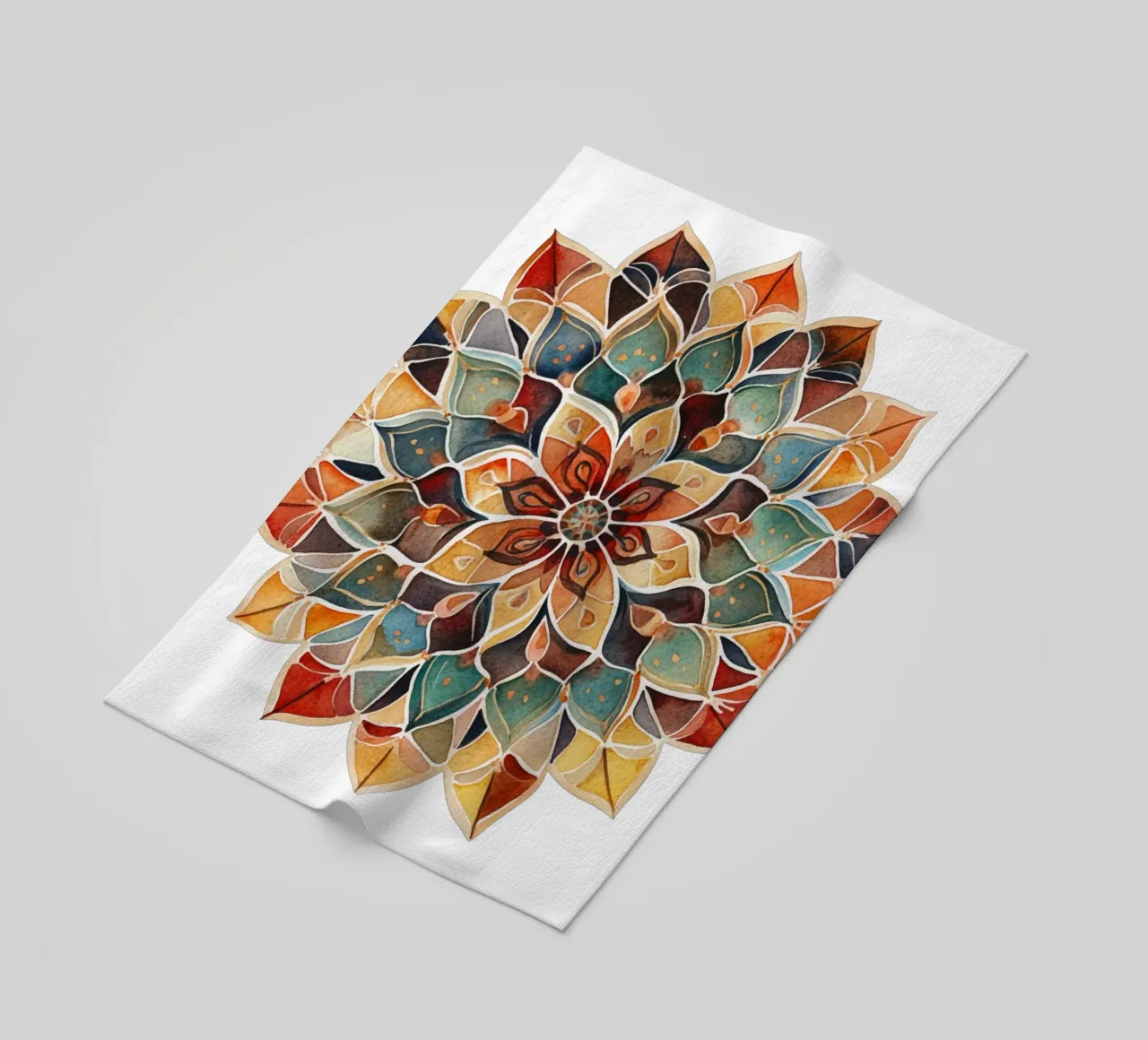 Mandala terrestre ad acquerello telo mare da Spiritual Touch