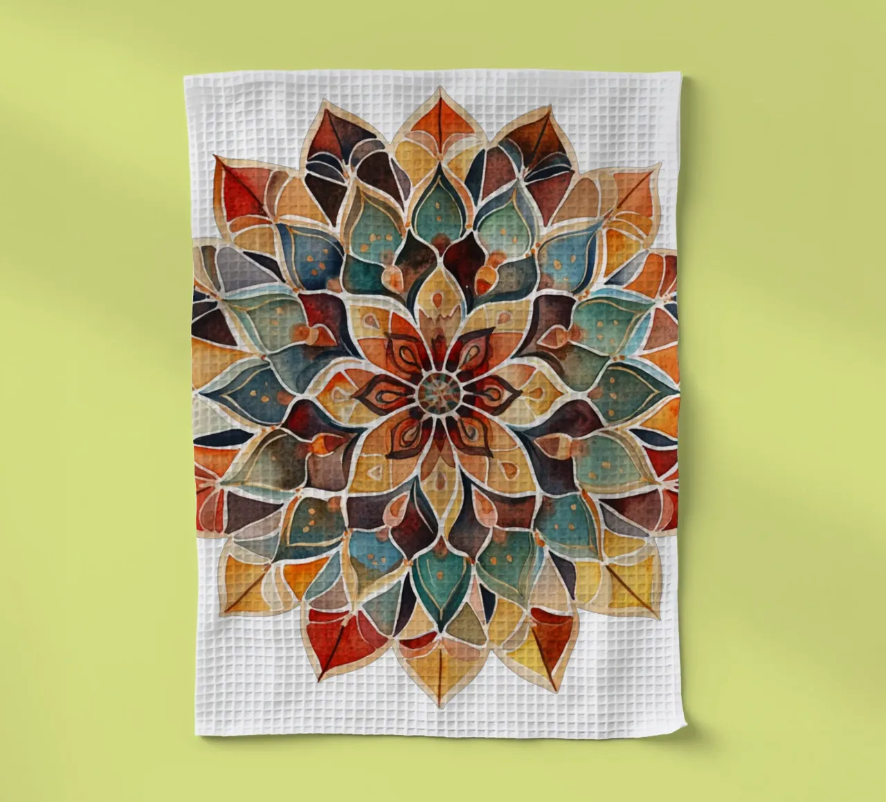 Mandala terrestre ad acquerello canovaccio da cucina da Spiritual Touch