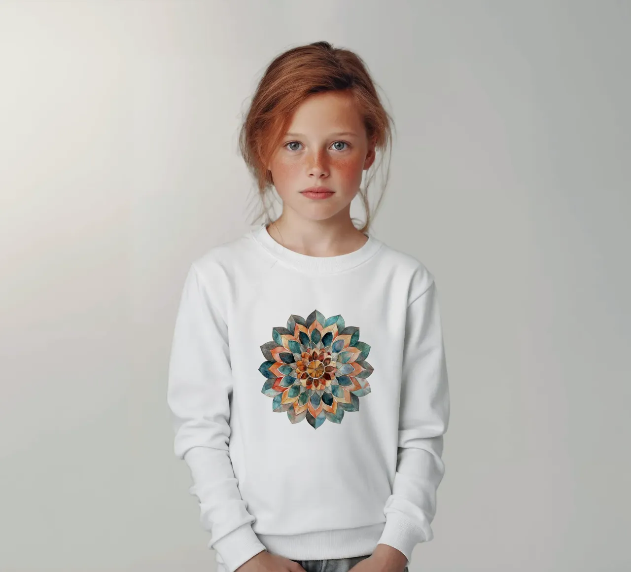 Aquarell Erdiges Mandala Kinder Sweatshirt von Spiritual Touch
