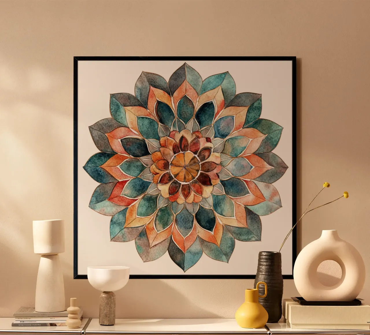 Mandala terrestre ad acquerello poster da Spiritual Touch