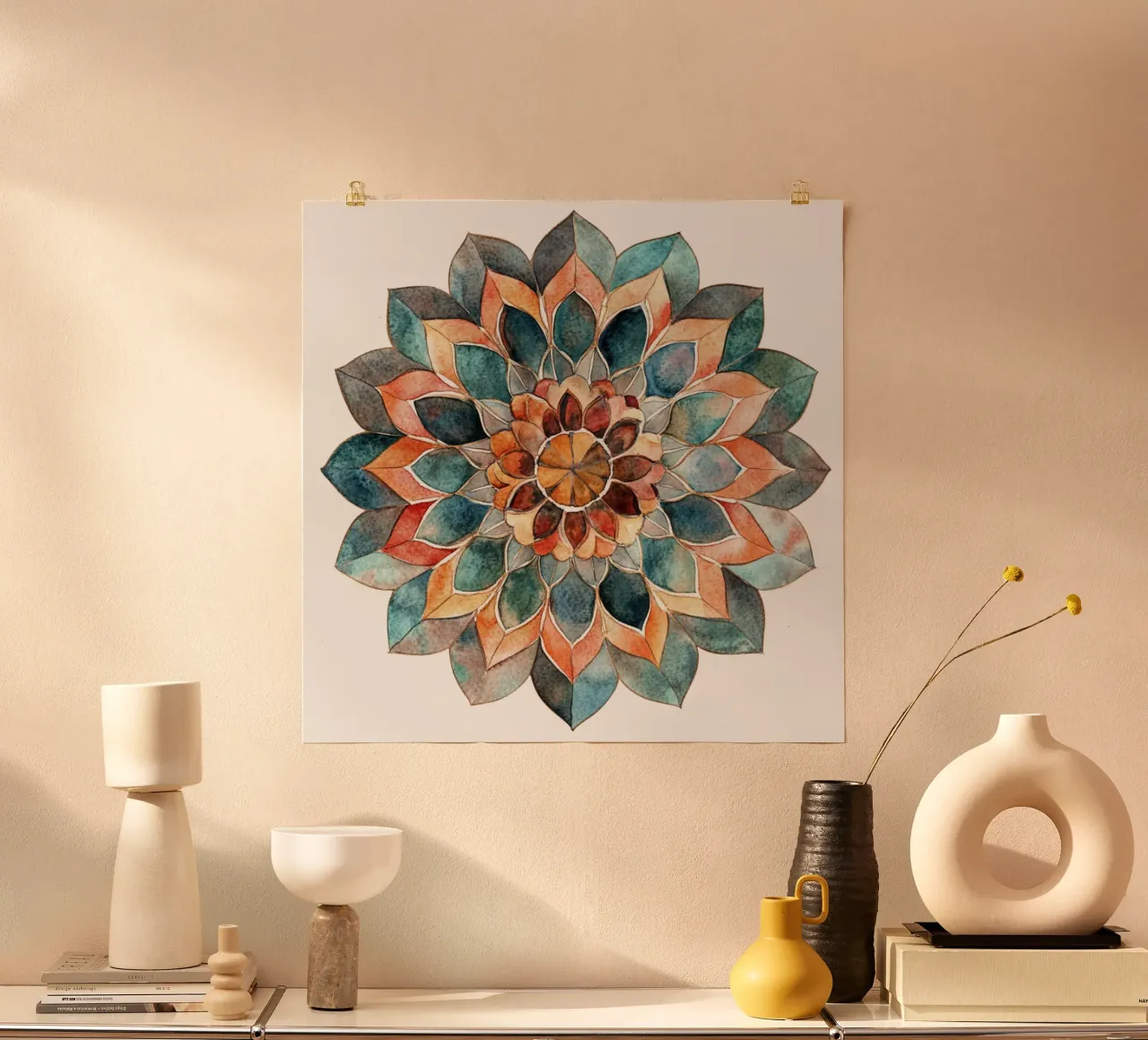 Mandala terrestre ad acquerello carta hahnemühle da Spiritual Touch