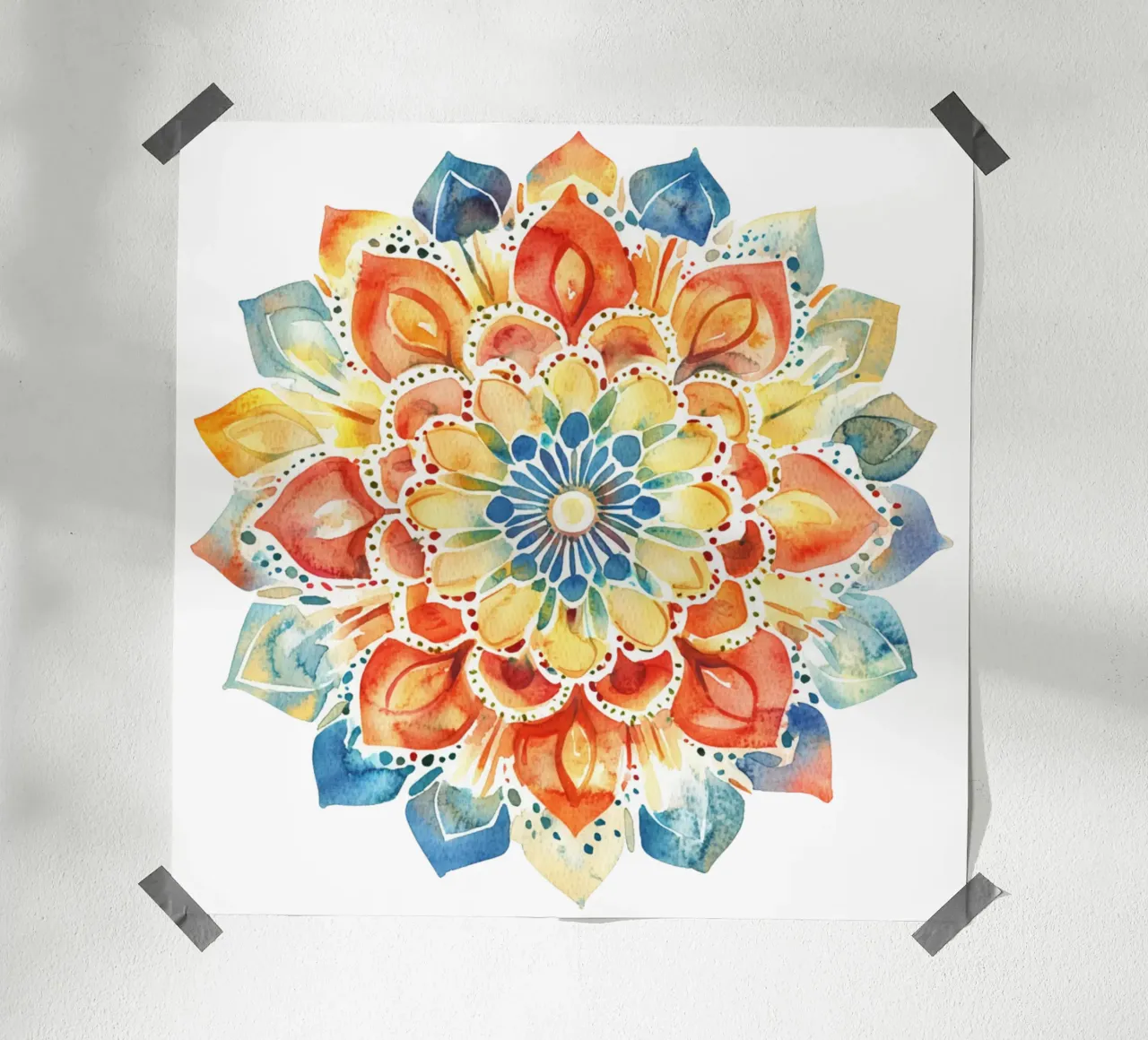 Mandala terrestre ad acquerello carta hahnemühle da Spiritual Touch