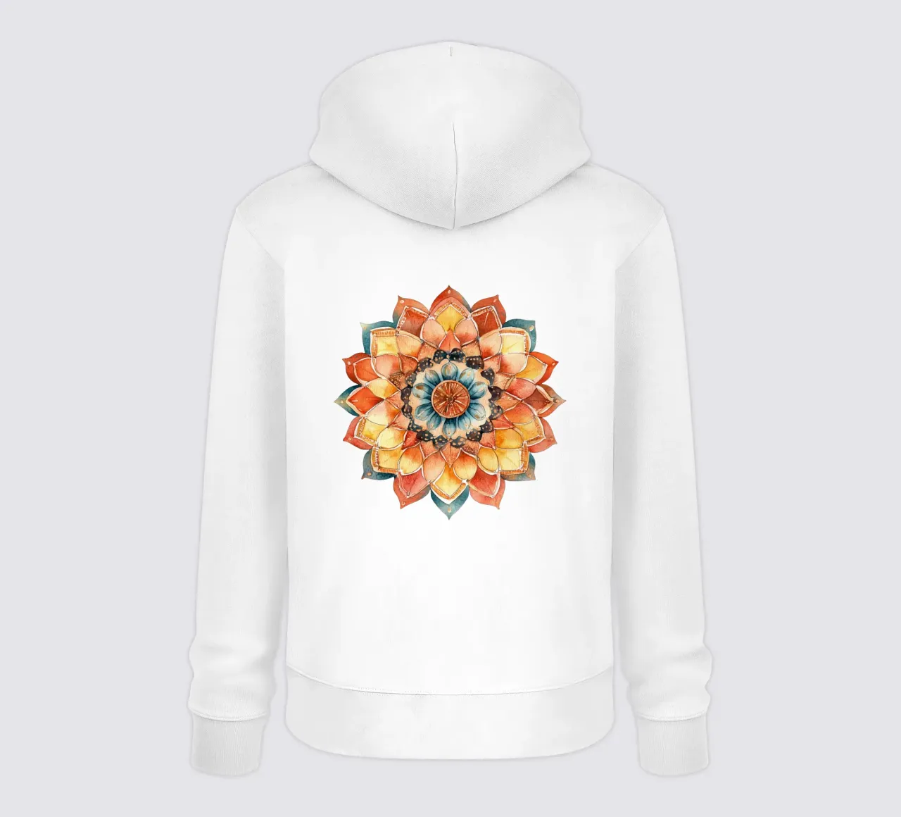 Mandala terrestre ad acquerello felpa con cappuccio da Spiritual Touch