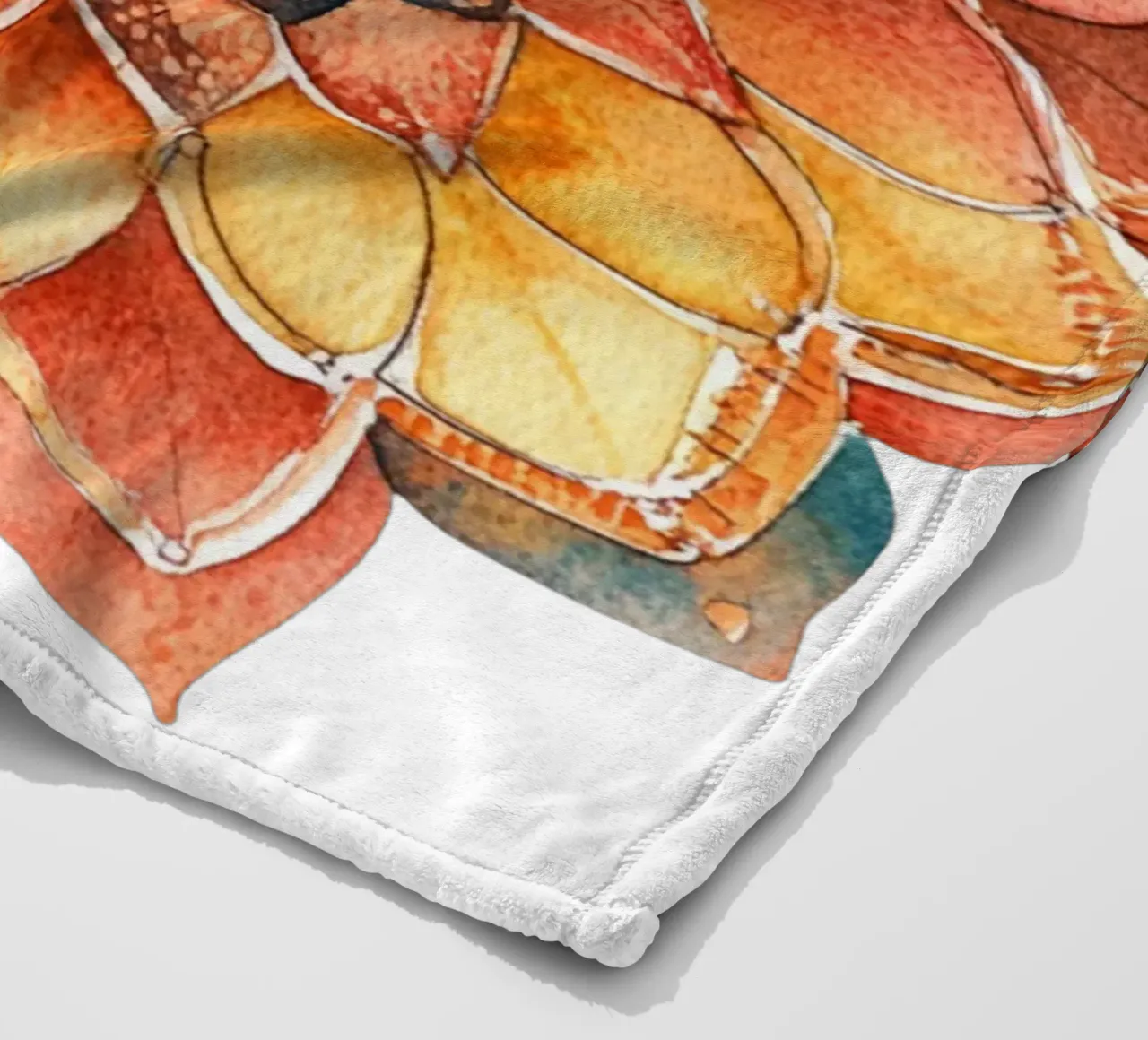 Mandala terrestre ad acquerello coperta in pile da Spiritual Touch