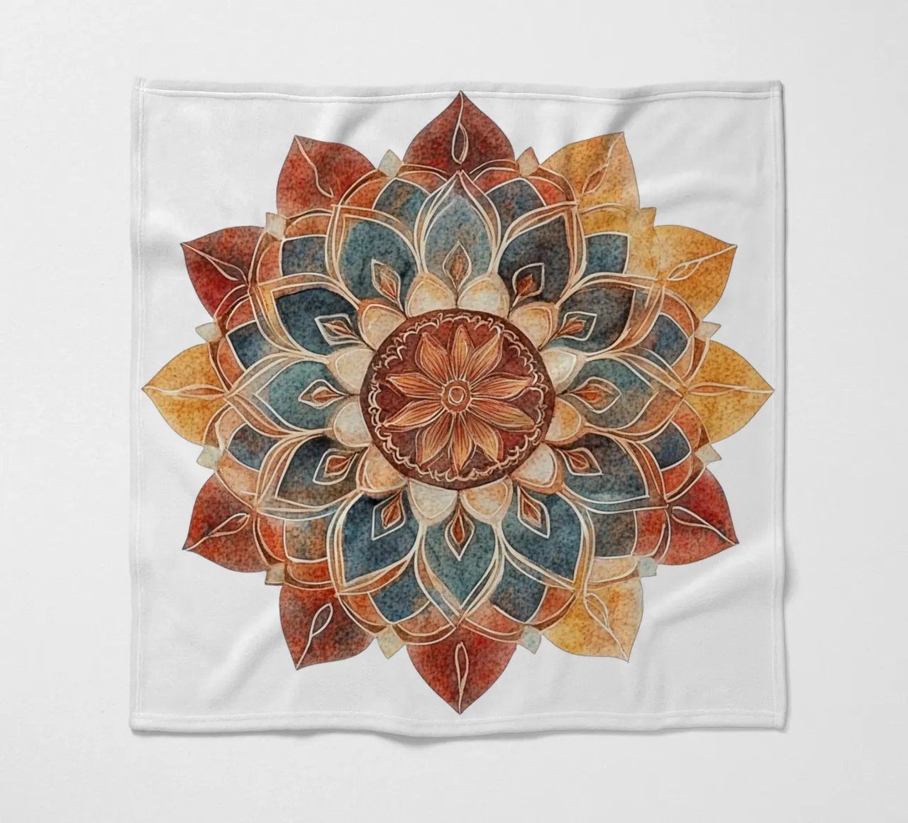 Mandala terrestre ad acquerello coperta in pile da Spiritual Touch