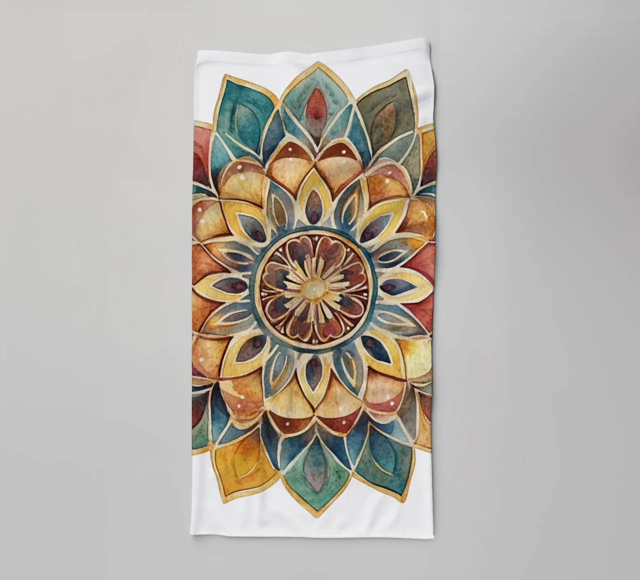 Mandala terrestre ad acquerello asciugamano da bagno da Spiritual Touch