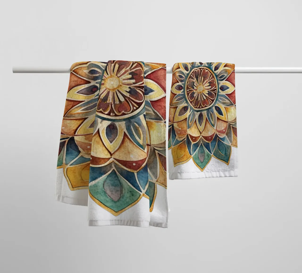 Mandala terrestre ad acquerello asciugamano da bagno da Spiritual Touch