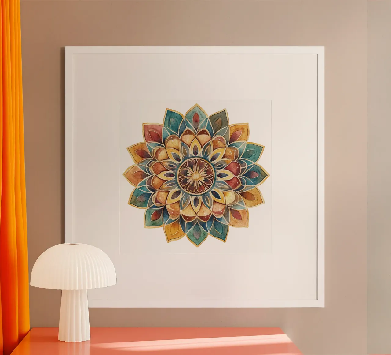 Mandala terrestre ad acquerello poster da Spiritual Touch