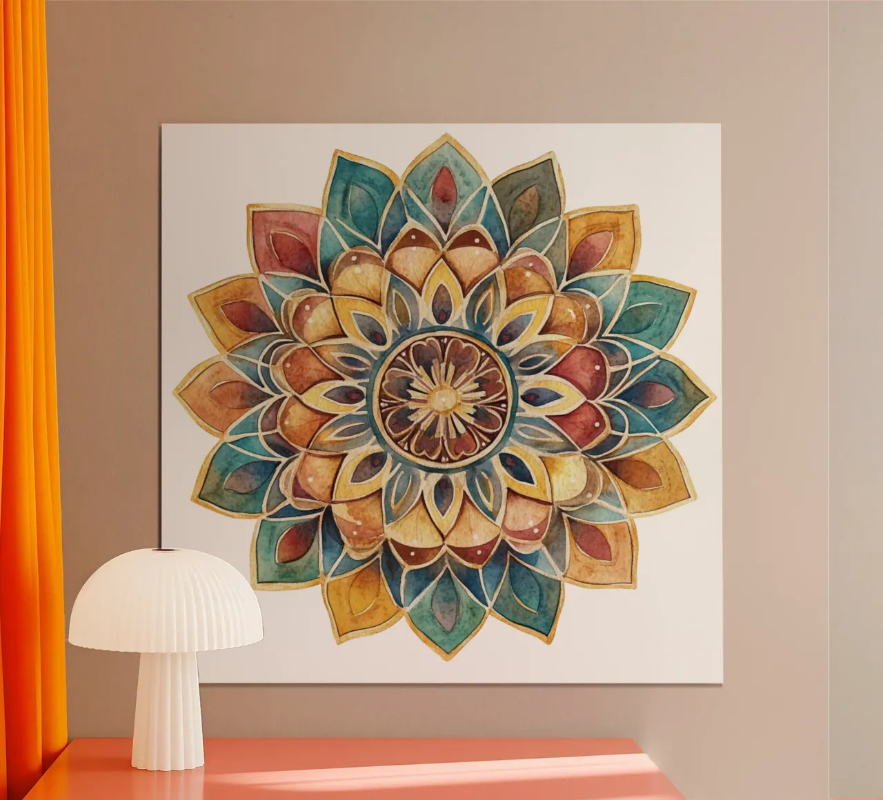 Mandala terrestre ad acquerello poster da Spiritual Touch