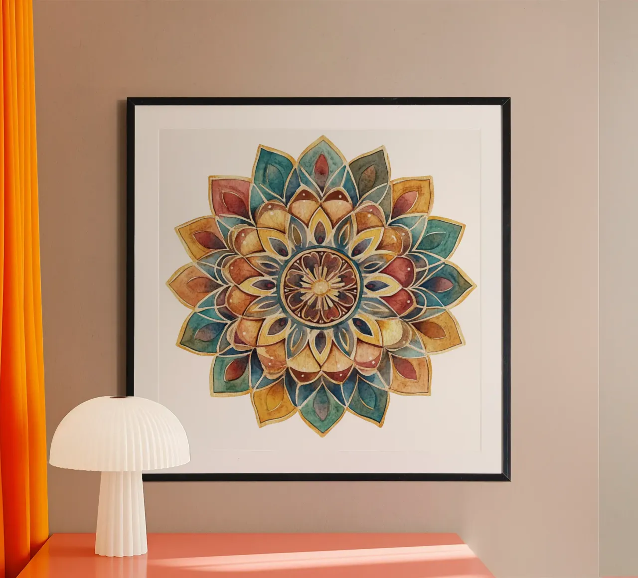 Mandala terrestre ad acquerello poster da Spiritual Touch