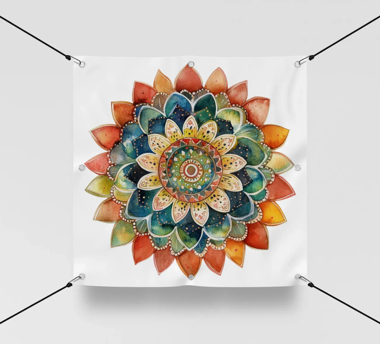 Mandala terrestre ad acquerello telo in pvc da Spiritual Touch