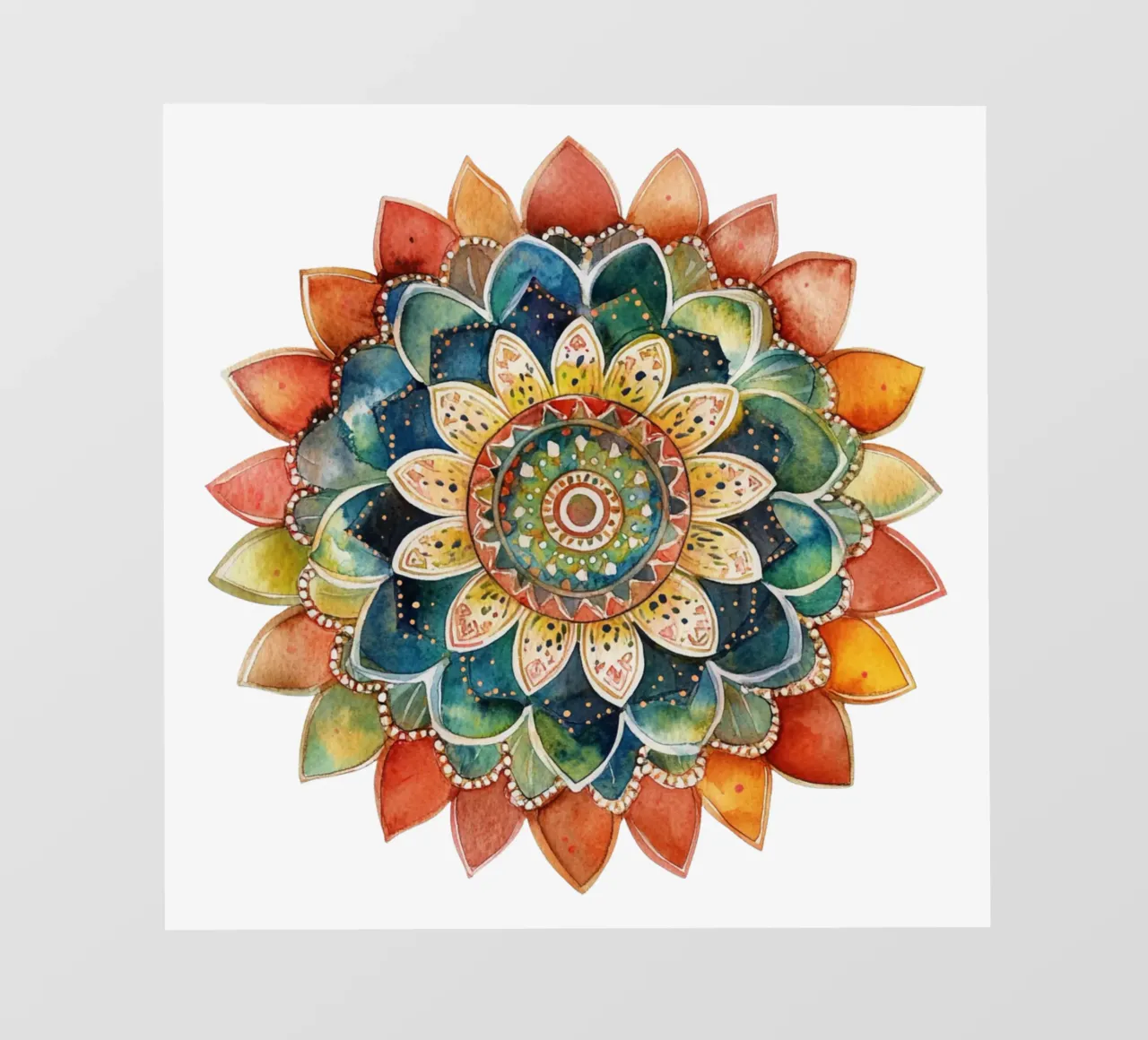Mandala terrestre ad acquerello telo in pvc da Spiritual Touch