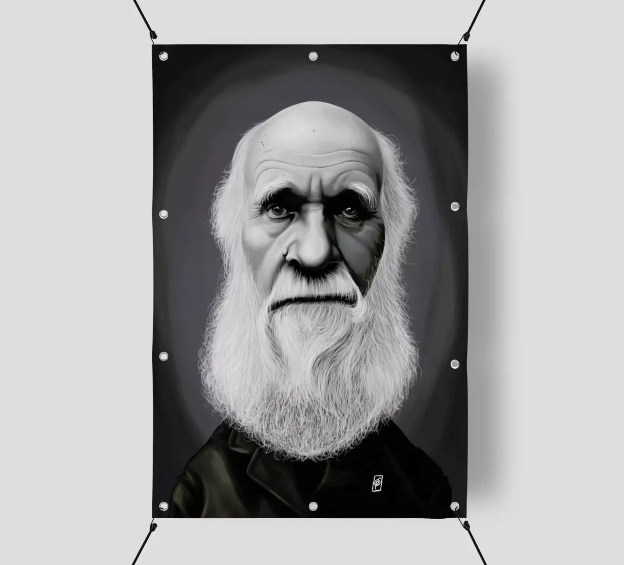 Charles Darwin telo in pvc da Rob Art | Illustration