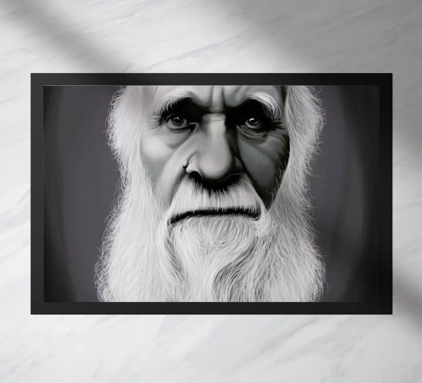 Charles Darwin doormat by Rob Art | Illustration