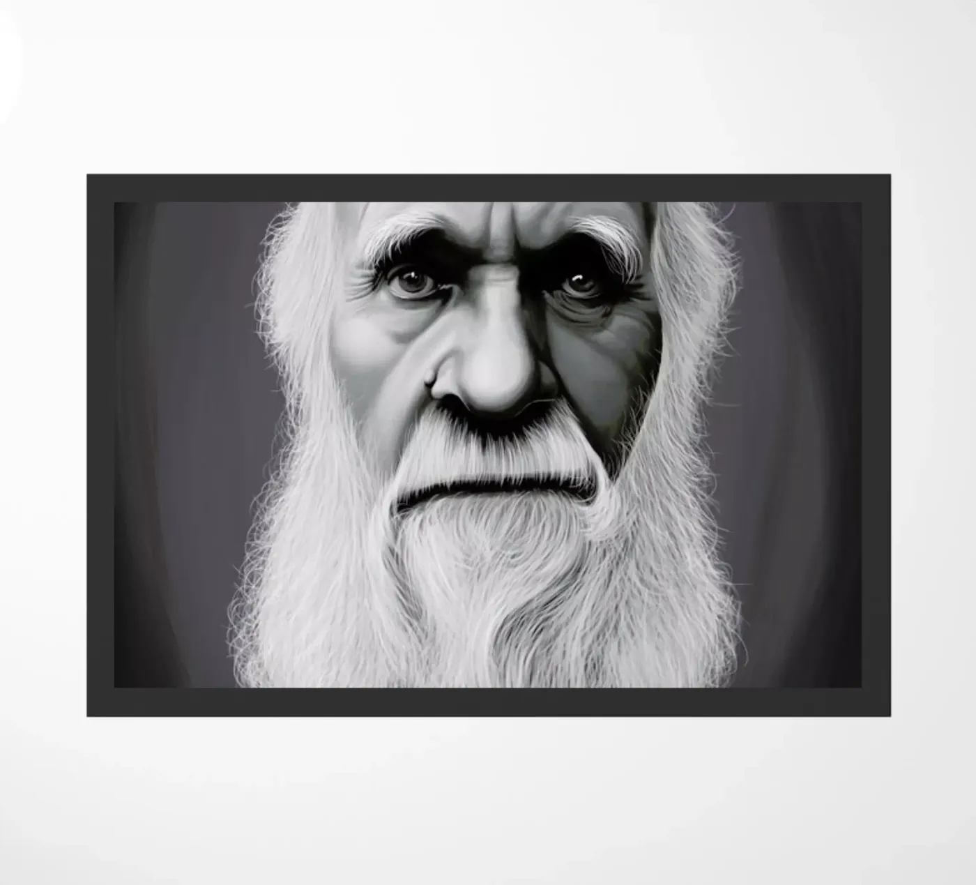 Charles Darwin doormat by Rob Art | Illustration