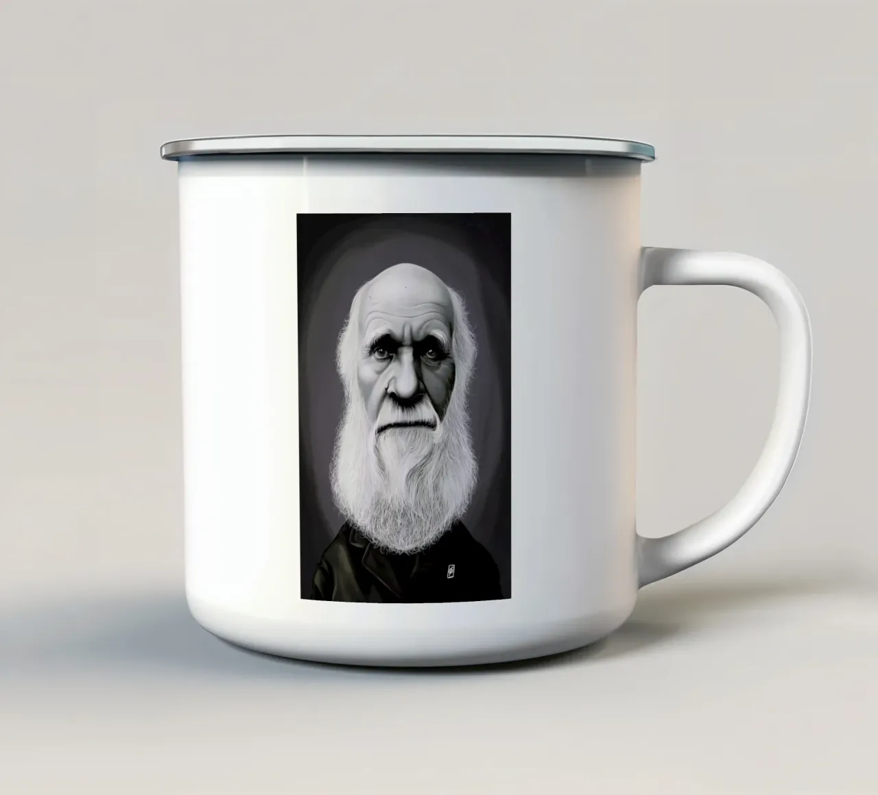 Charles Darwin tazza in smalto da Rob Art | Illustration