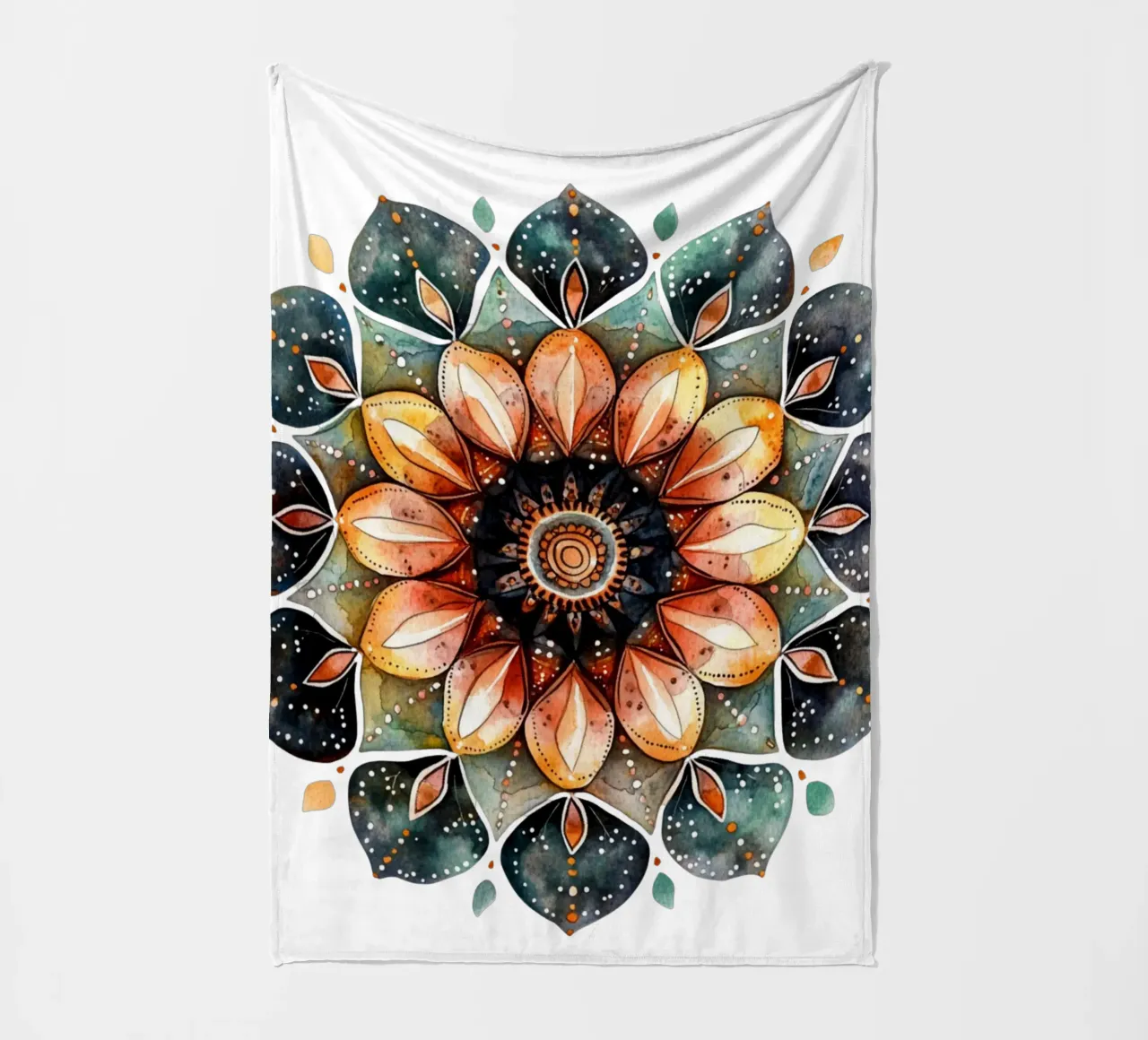 Mandala terrestre ad acquerello coperta in pile da Spiritual Touch
