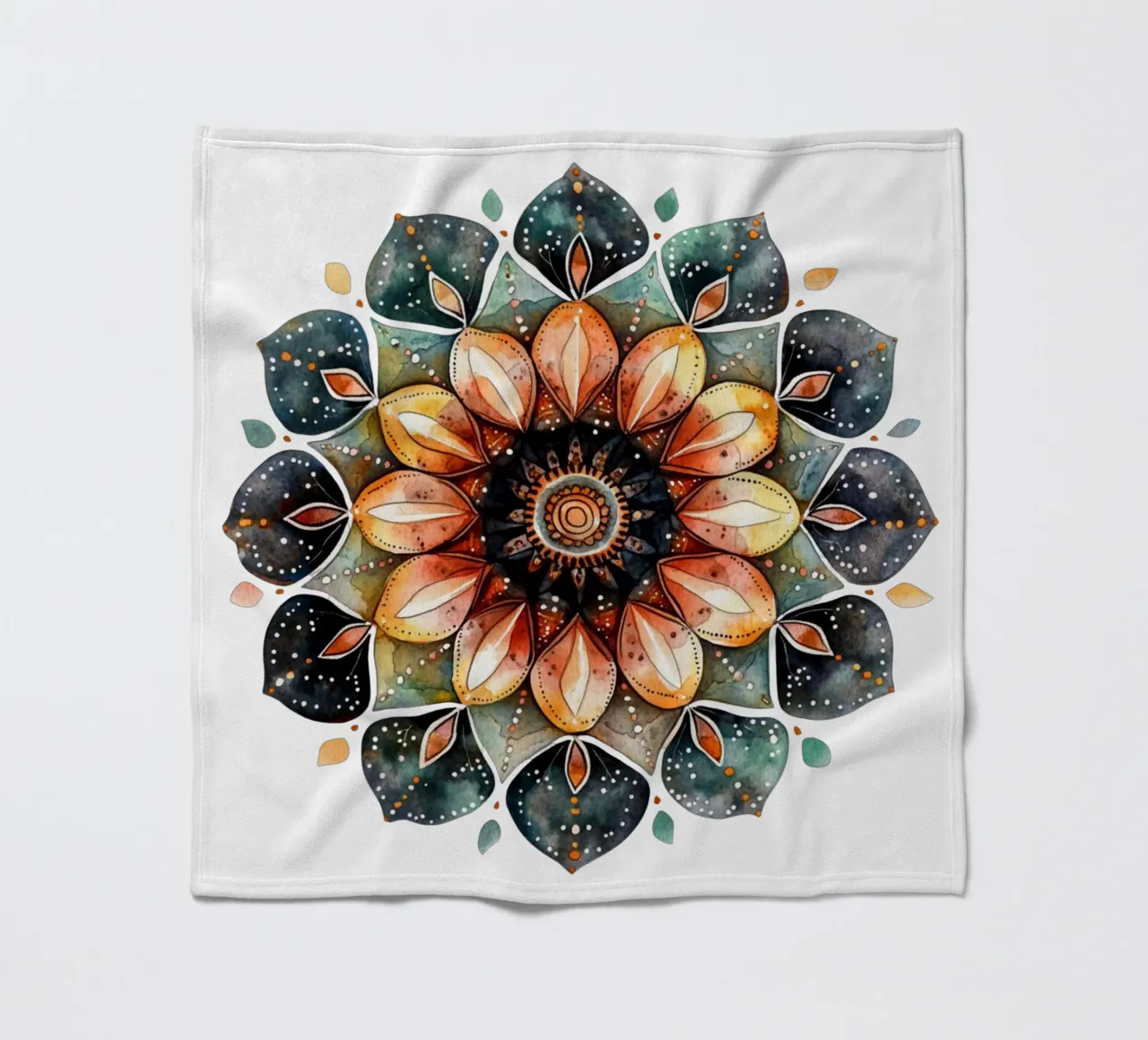 Mandala terrestre ad acquerello coperta in pile da Spiritual Touch