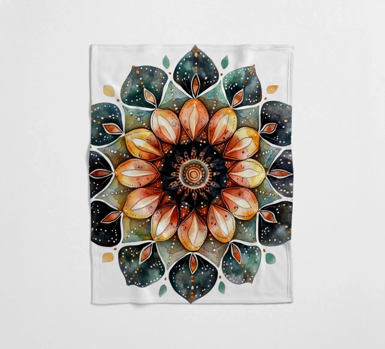 Mandala terrestre ad acquerello coperta in pile da Spiritual Touch