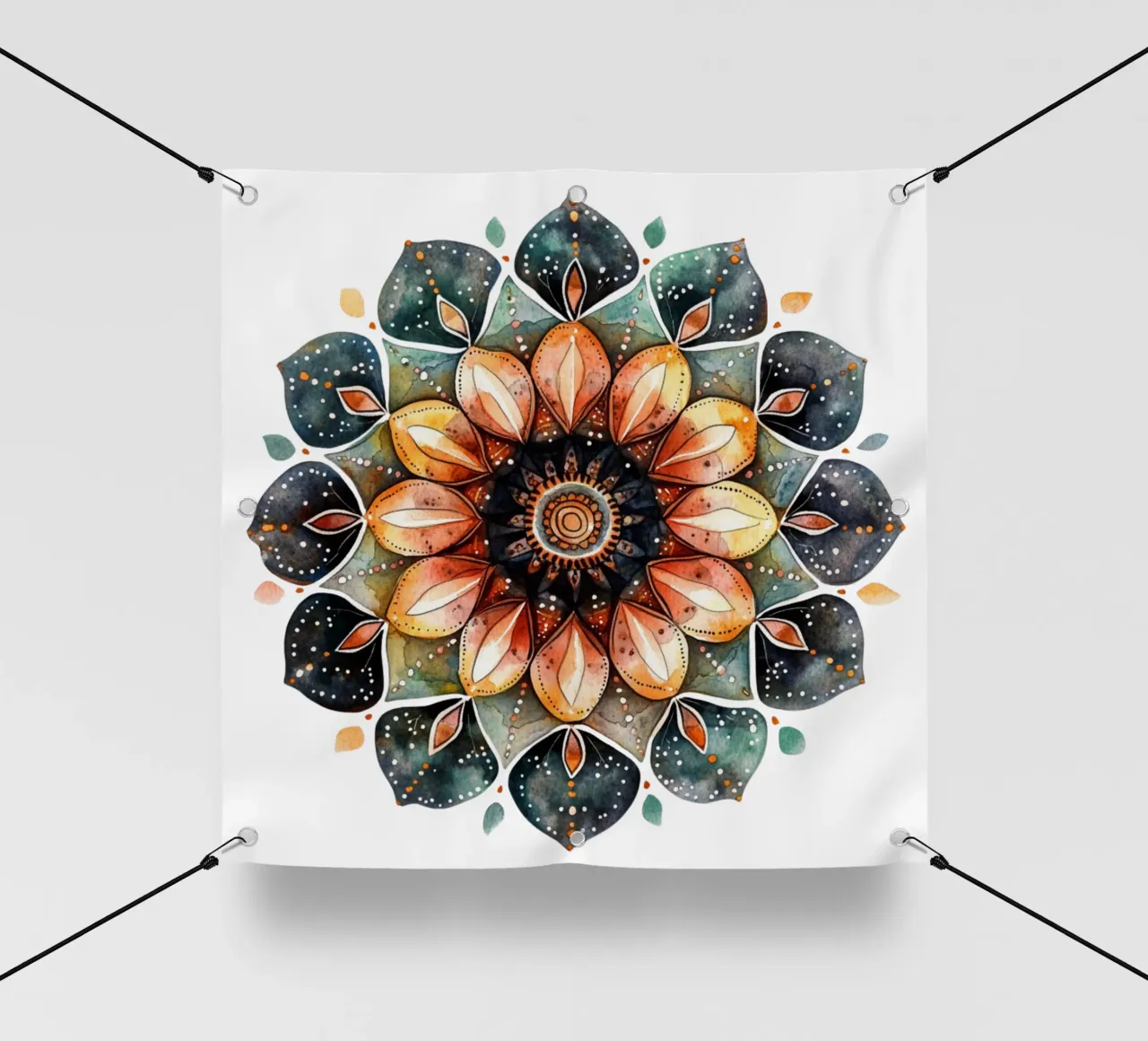 Mandala terrestre ad acquerello telo in pvc da Spiritual Touch