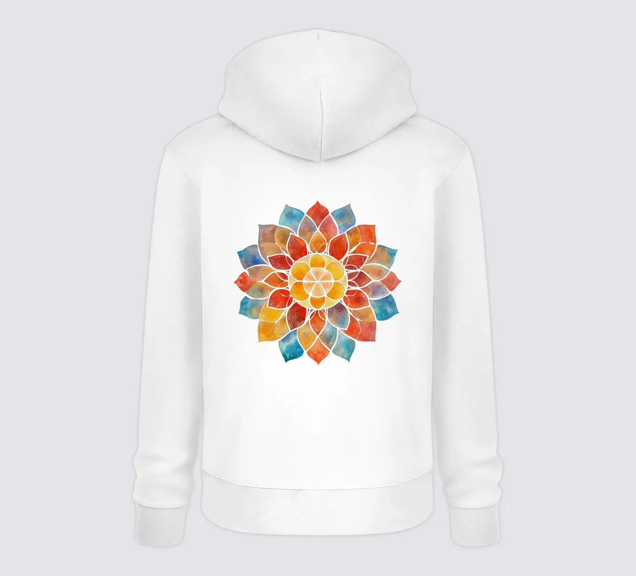 Mandala terrestre ad acquerello felpa con cappuccio da Spiritual Touch