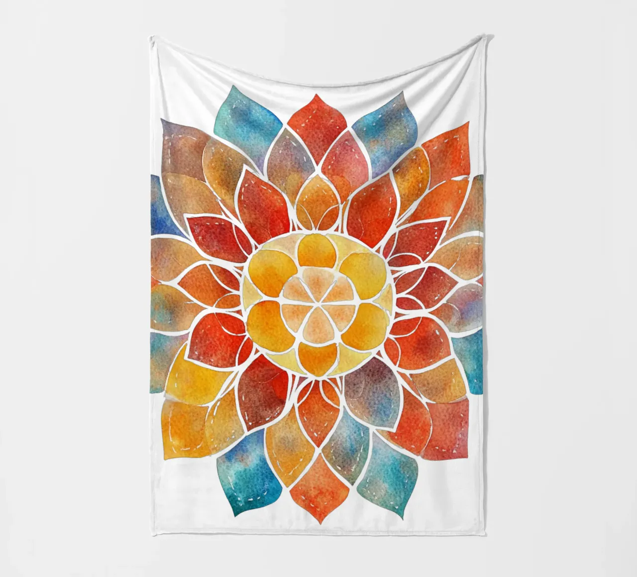 Mandala terrestre ad acquerello coperta in pile da Spiritual Touch
