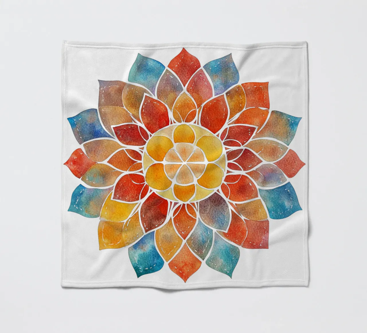 Mandala terrestre ad acquerello coperta in pile da Spiritual Touch