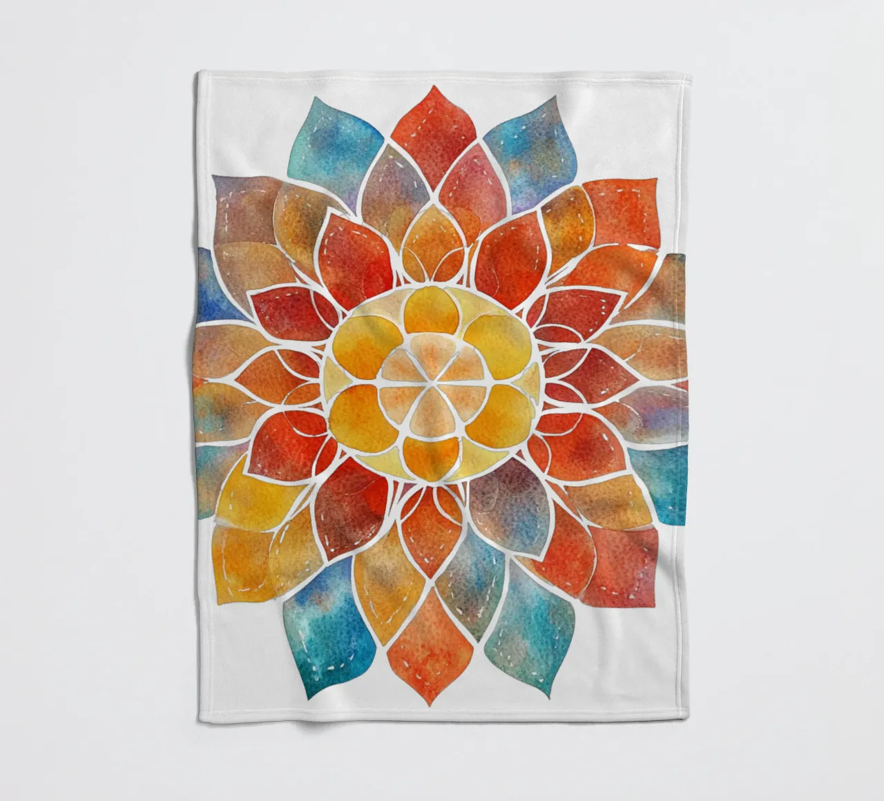 Mandala terrestre ad acquerello coperta in pile da Spiritual Touch