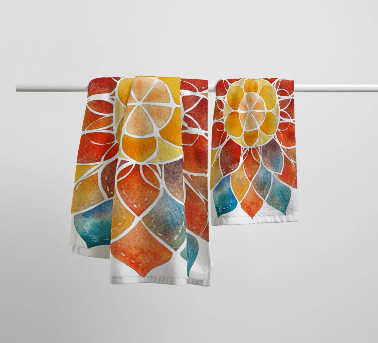 Watercolour Earthy Mandala towel by Spiritual Touch