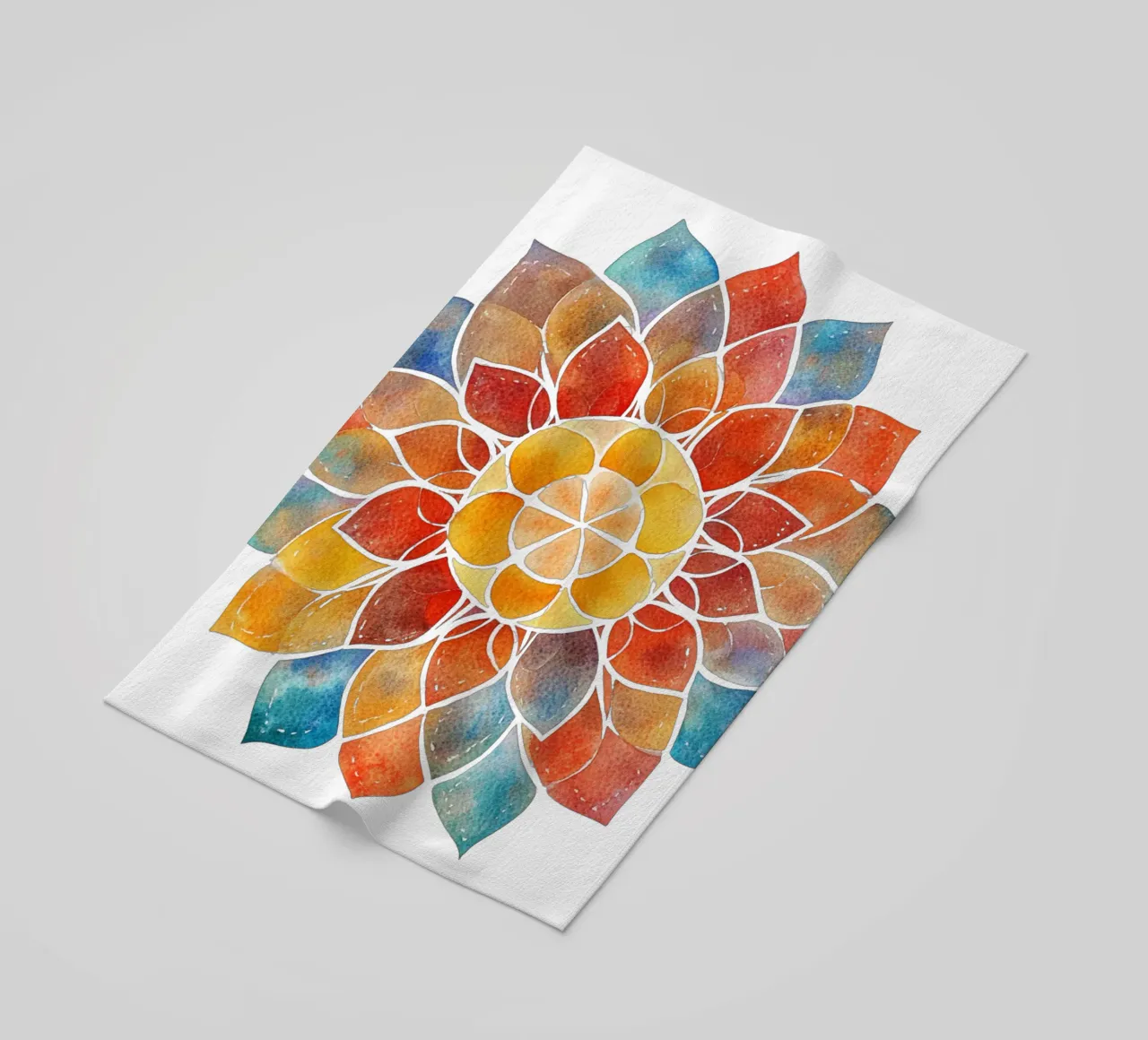 Mandala terrestre ad acquerello telo mare da Spiritual Touch