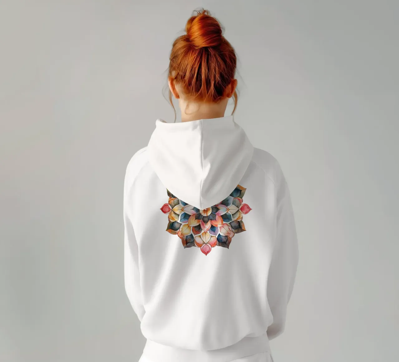 Mandala terrestre ad acquerello felpa con cappuccio da Spiritual Touch