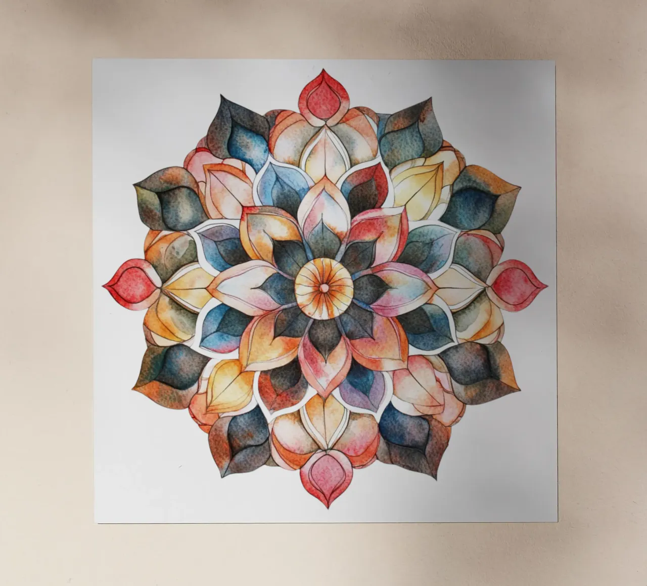 Mandala terrestre ad acquerello pellicola backlit da Spiritual Touch