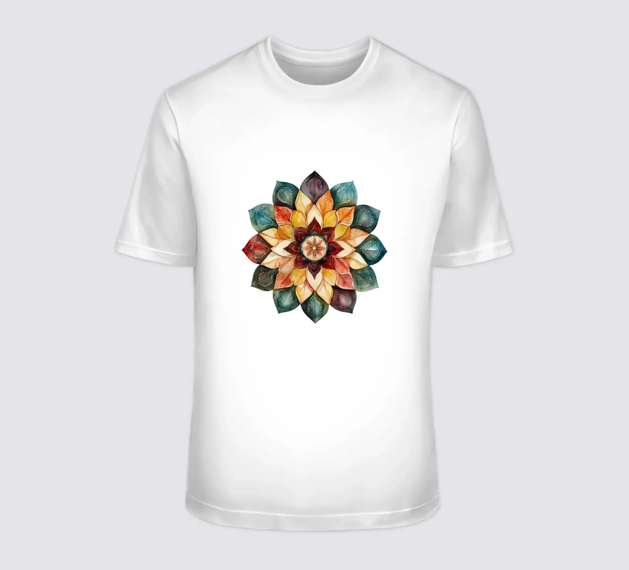Mandala terrestre ad acquerello t-shirt da Spiritual Touch