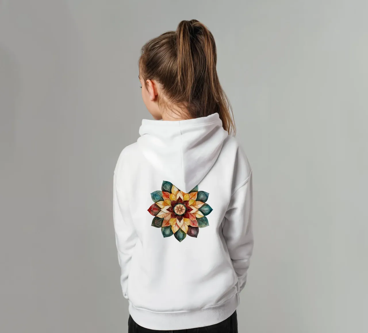 Mandala terrestre ad acquerello felpa bambino con cappuccio da Spiritual Touch