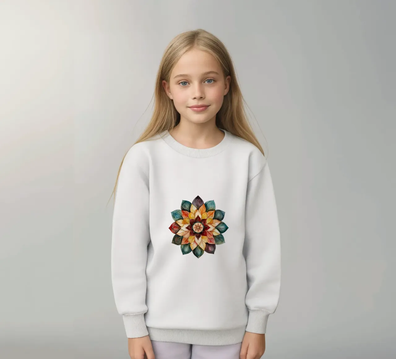 Mandala terrestre ad acquerello felpa bambino da Spiritual Touch